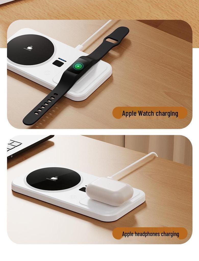 Smart Heating Coaster & Phone Charger - Desktop Temperature-Controlled Ceramic Plug-in