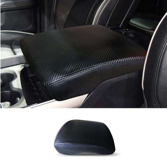 Carbon Fiber Leather Car Center Armrest Box Cover For Dodge Ram 1500 2018-