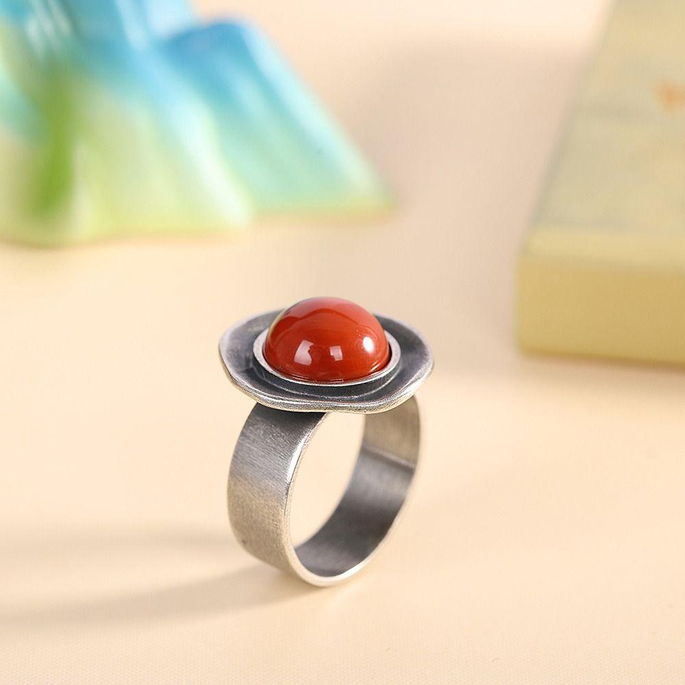 Tajskie Srebrne Pierścionki Etniczne Vintage Pierścionki na Palec Nowe Południowe Czerwone Pierścionki Prezent Impreza Anillos