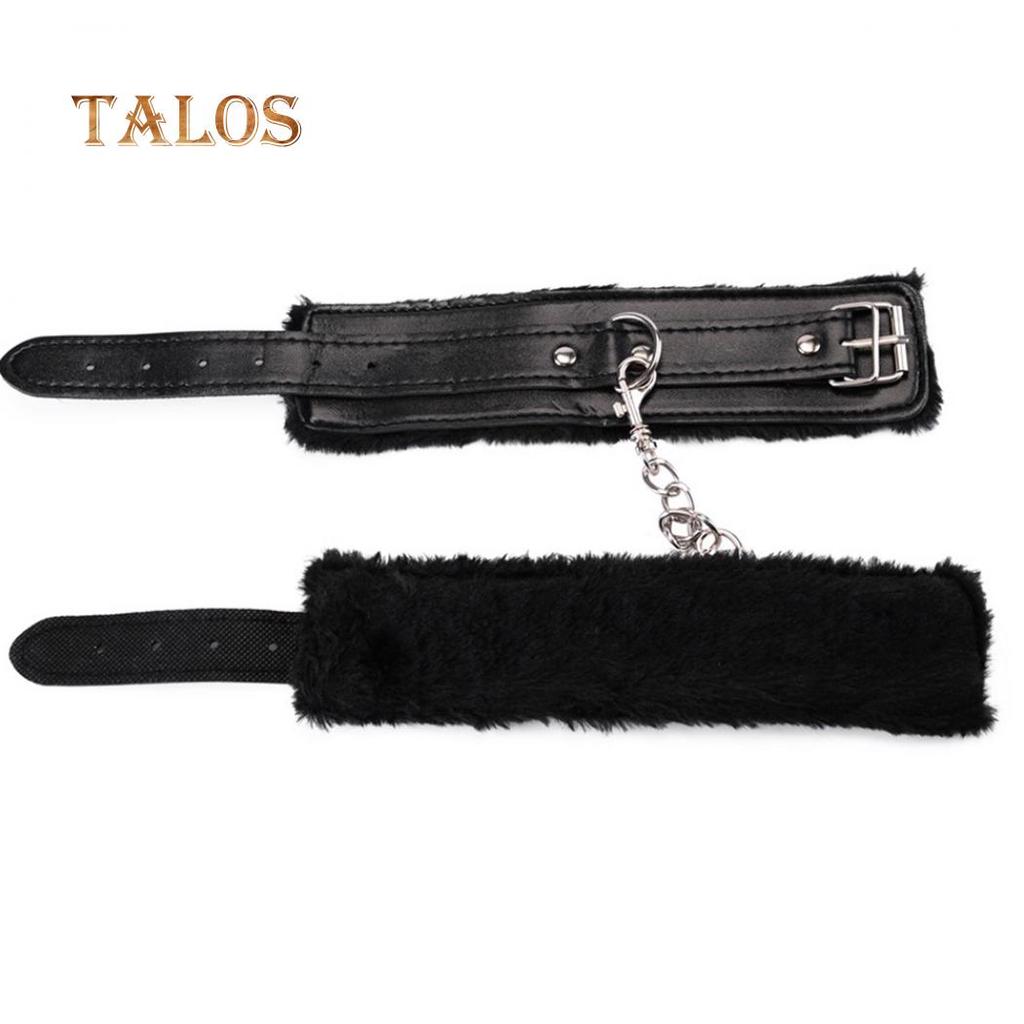 Paar Bondage Kunstleder Plüsch Manschetten Kette Erwachsene Sex Spiel Zurückhaltung Handschellen Erwachsene Produkt