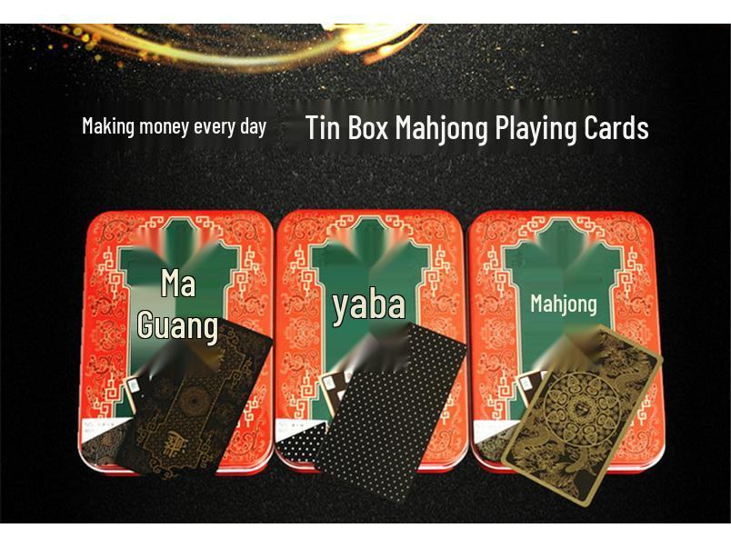 148-Piece Waterproof PVC Mahjong & Poker Playing Cards Set
