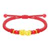 Pure Gold 999 Zodiac Red String Bracelet with Luck Beads for Baby's Full Moon or New Year