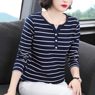 T-Shirt Women Long Sleeve Striped T-Shirt Spring Autumn Female Clothing Shirt Blouse Tops