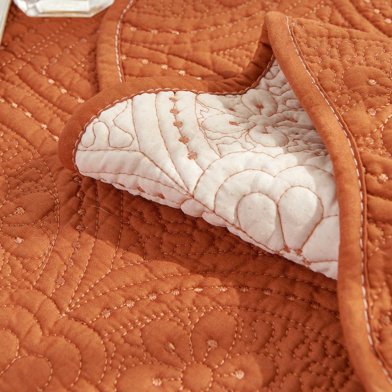 French Retro Embroidered Pure Cotton Sofa Cushion for All Seasons, Light Luxury Fabric Sofa Cover, Non-slip Leather Seat Cushion