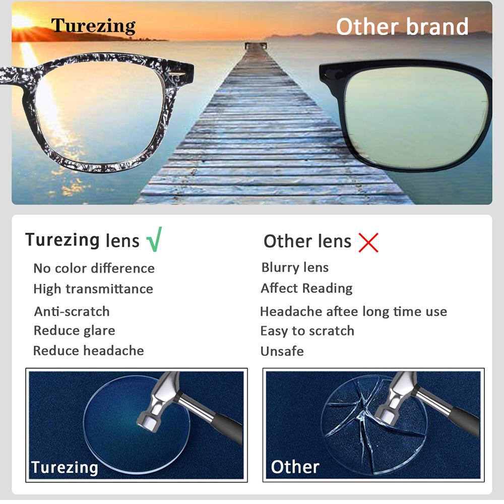 TUREZING Reading Glasses Men Women Metal Hinges Comfortable Decorative Printed Prescription Eyewear +2.0 +2.5