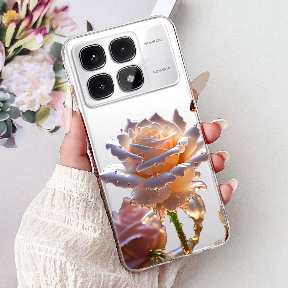 Clear For Xiaomi 14T Case Cover Luxury Cute Cat Fashion Flowers Funny Cool Painted Soft Phone Case 2406APNFAG