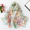 Embroidered Silk Scarf Sun-Resistant Long Wraps Summer Sunscreen Hijab  for Women