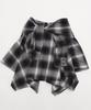 WEGO Irregular Hem Mini Checkered Korean Size Black Women's Flannel-Like Skirt, Skirt, Fall/Winter Outfit, Streetwear, Casual, Style, Gift, F,