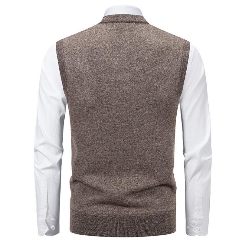Men S V Neck Slim Fit Fleece Pullover Knit Vest