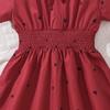 European And American Girls' Summer New Stylish Petal Sleeve Heart-Shaped Dress For Older Children