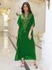 Women's Loose Long Beach Cover-up: Rayon Embroidery Bikini Sunscreen Robe