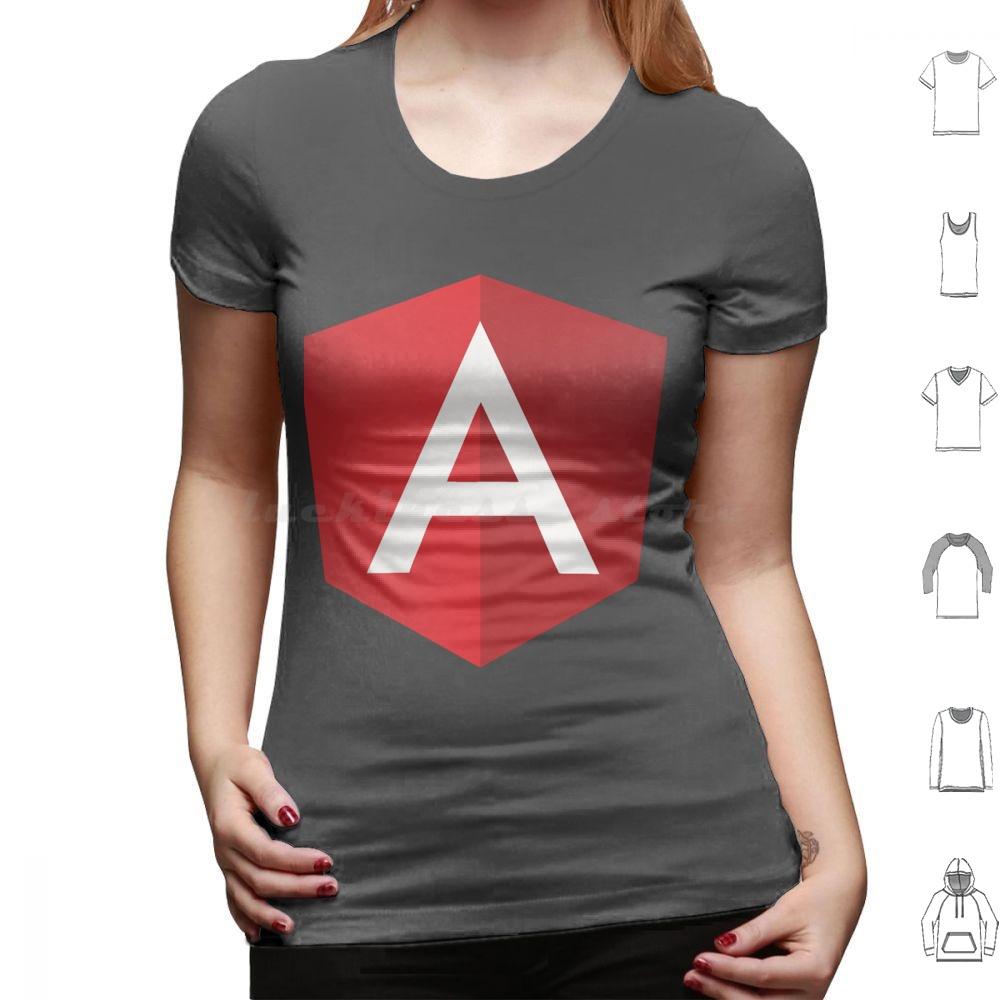 Angular Logo T Shirt Cotton Men Women DIY Print Angular Javascript Angularjs Js Programming Logo Angular Js Development Web