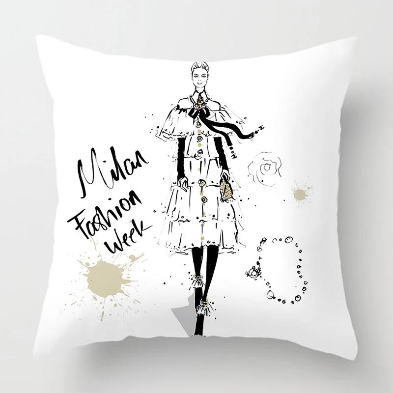 Nordic Fashion Ladies Pillowcase Home Decoration Living Room Sofa Cushion Cover Cushion Cover  Bed Decoration Pillow set