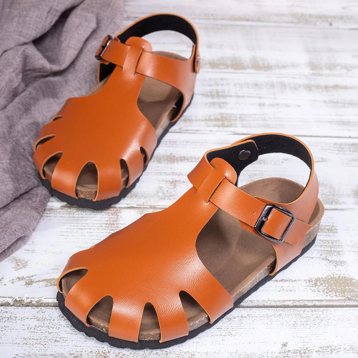 

New Unisex Buckle Cork Sandals Children Summer Beach Cut-outs Casual Sandalias Kids Shoes 26