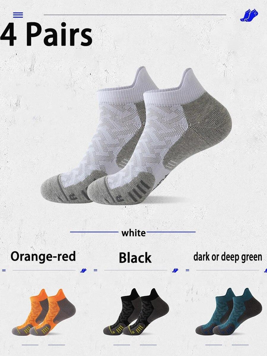 

4 пары мужских спортивных носков до щиколотки с быстрой сушкой - Удобные, дышащие, нескользящие полиэстеровые носки для бега на открытом воздухе, пеших прогулок, треккинга Single code