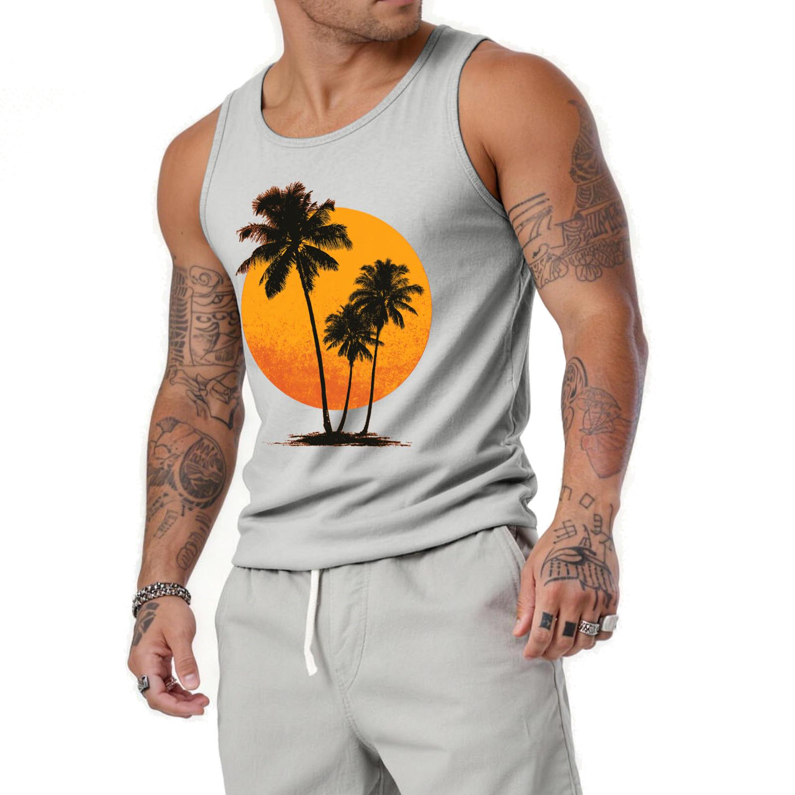 

Men s Relaxed-Fit Flag-Print Sleeveless Tank Top XL білий