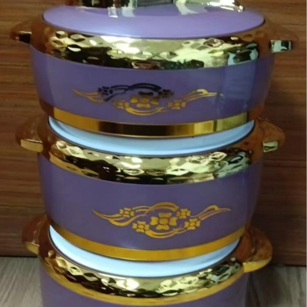 3-Piece Round Insulated Food Warmer Set (1500ML, 2000ML, 2500ML) for Africa Market