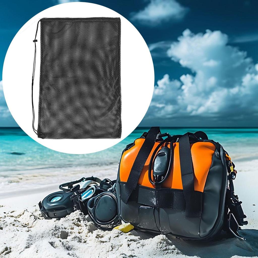 Athletic Gear Storage Bag Mesh Design Drawstring Backpack for Beach And Gym Use