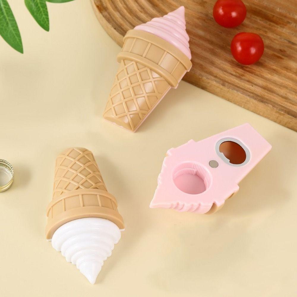 Plastic Magnetic Bottle Opener Portable 2 in 1 Bottle Opener Ice Cream Shape Bottle Opener Travel