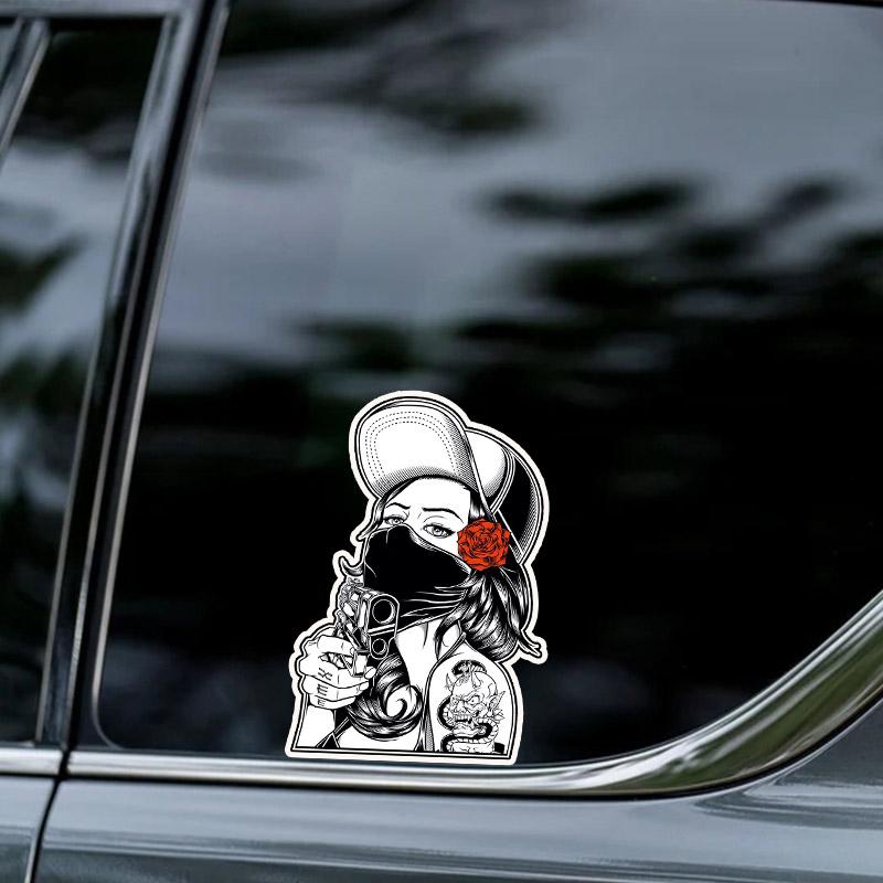 Pirate Carl Double-Edged Skull Poster Sticker Self-Adhesive Removable for Car Room Decoration HE96