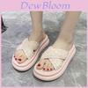 Stylish Summer Women's Slides Trendy Casual Thick Sole One Strap Sandals In Pink Beige Black