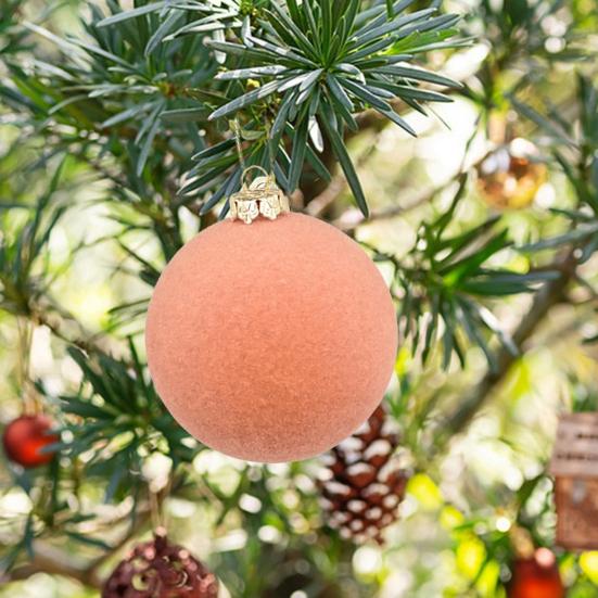 12 Pcs Velvet Christmas Ball Ornaments 2.4 Inches Flocked Shatterproof Plastic Balls Xmas Tree Hanging Decorations for Holiday Party Home Decor