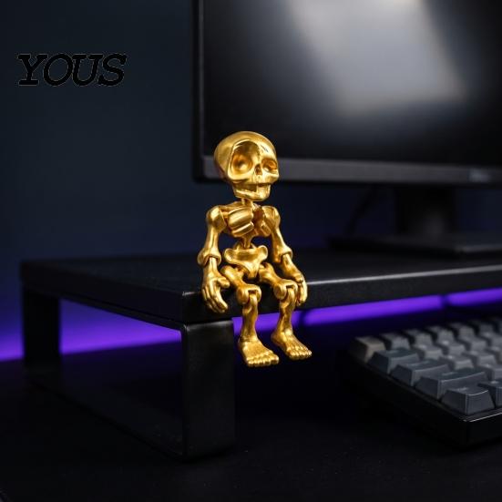 Novelty Holiday Gift 10Pcs 3D Printed Skeleton Figurines with Movable Joints, Articulated Man Interactive Model Fidget Toy, Mini Posable Toys,