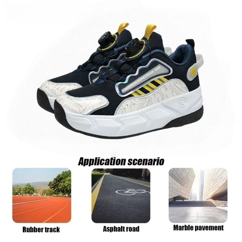 Unisex Button Extension 4 Wheel Racing Roller Skates Shoes New Sneakers For Boy Girls Skating Skates Shoes With Wheels