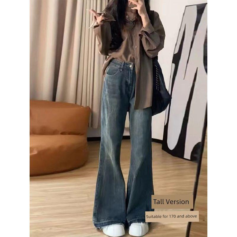 Loose-Fitting Flared Jeans for Women, Spring New Style, Plus Size, Flattering, High-Waisted, Wide-Leg Bell-Bottom Pants