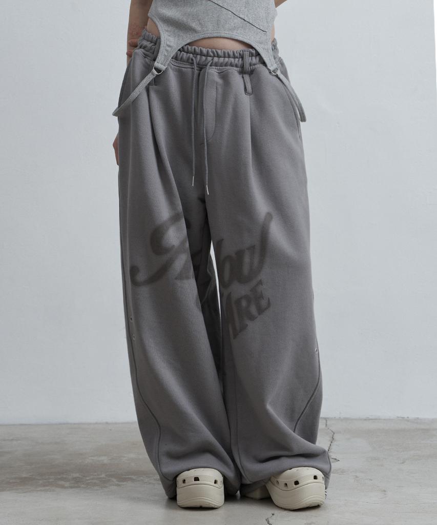 Aejeuyua Aya Belted Balloon Sweatpants Dark Gray