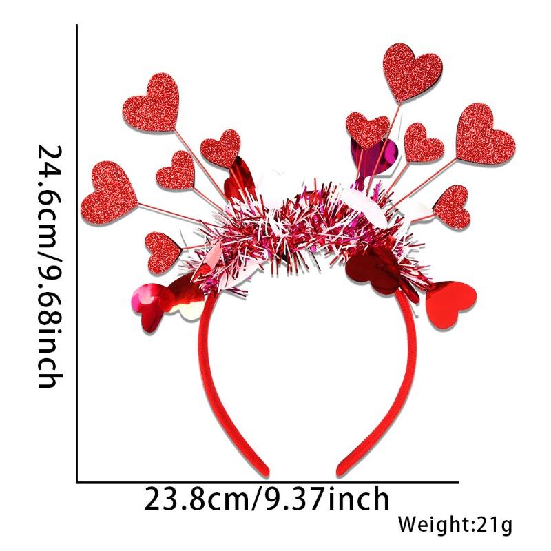 1 Valentine's Day Love Themed Headband for Valentine's Day Party Romantic Outfit with Love Elements and Diverse Design Styles