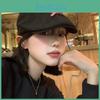 Vintage Adorable Beret For Women In Black 2023 Cotton Blend Sweet Cap Newsboy