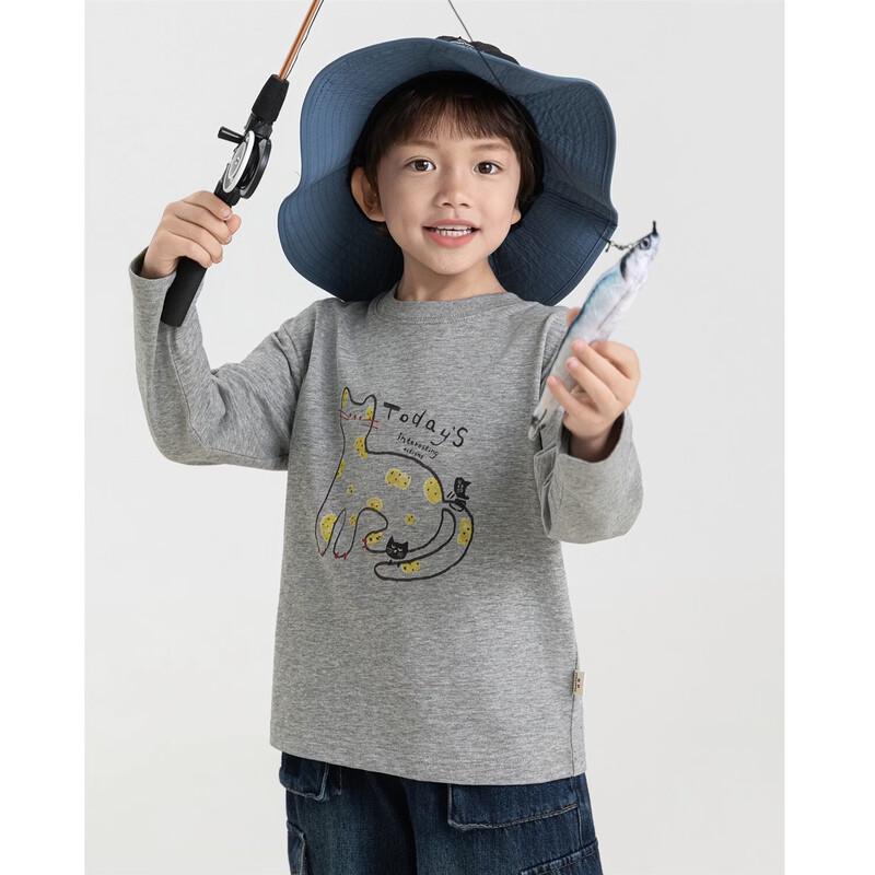 Boys' Casual Cartoon Print Long Sleeve Cotton T-Shirt