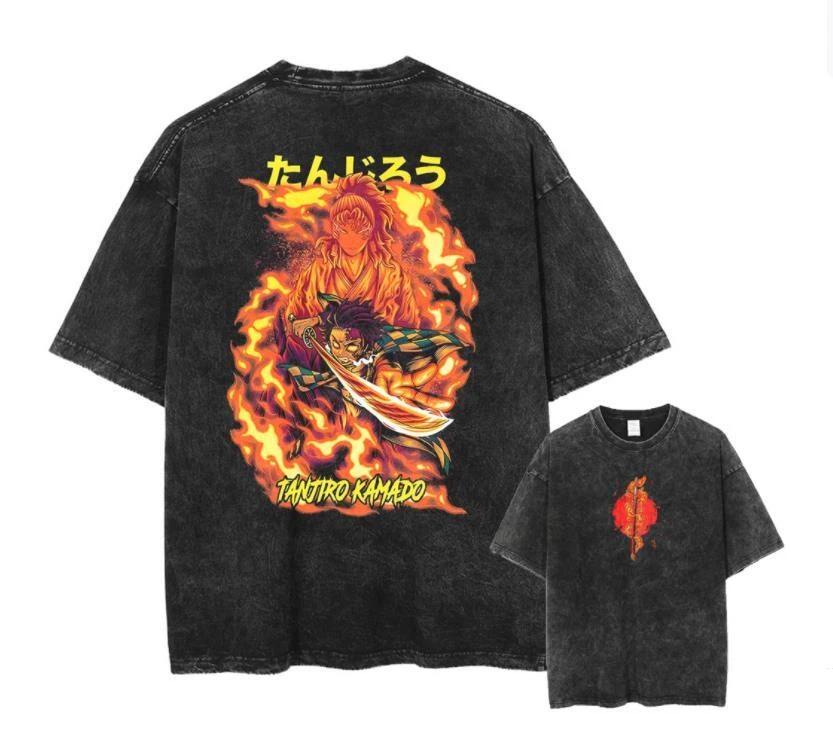 

New Demon Slayer Anime Cartoon Tshirt Printed Pattern Tshirt Summer Unisexs and Womens Casual Sports Tshirt M