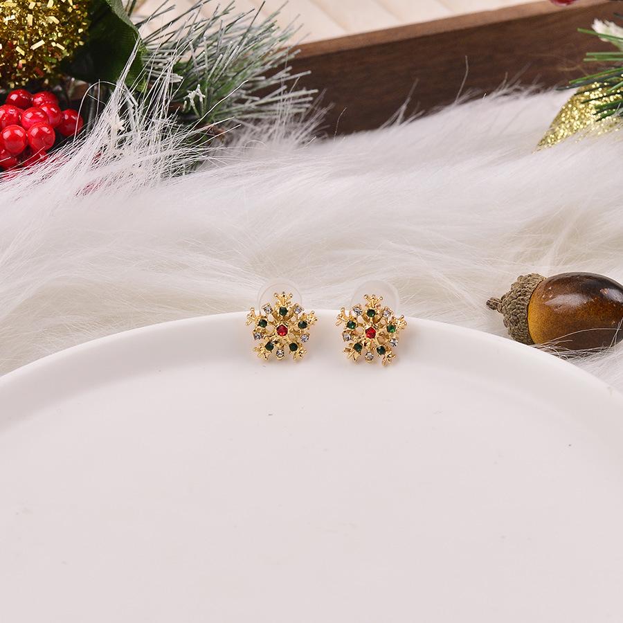 

Изысканные европейские и американские модные серьги-пусеты в виде бриллиантовой рождественской елки и снежинки - Сверкающий роскошный праздничный дизайн