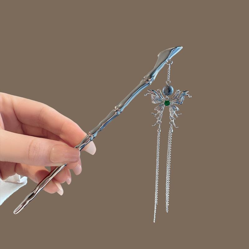 Four Seasons Chinese Tassel Hairpin: Ancient Style Hanfu with Fresh Pearl and Jiangnan Classical Cheongsam Hair Accessory