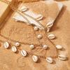Collana alla Moda Multistrato con Conchiglie e Perle per Donna - Accessorio Stile Vacanza Retro al Mare