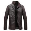 Autumn and Winter New Motorcycle Leather Jacket Men's Medium-green Leather Jacket Stand Collar Casual Simulated Leather Men's Jacket