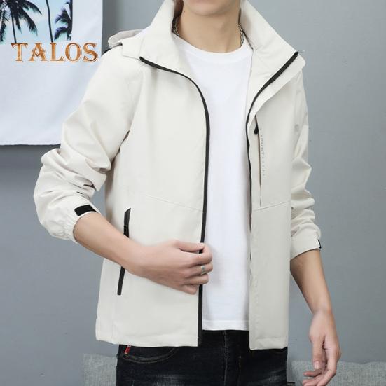 Pánská outdoorová trenčkotová bunda Stojáček s kapucí, dlouhý rukáv, zip, zapínání, bunda proti poškrábání, větruvzdorná