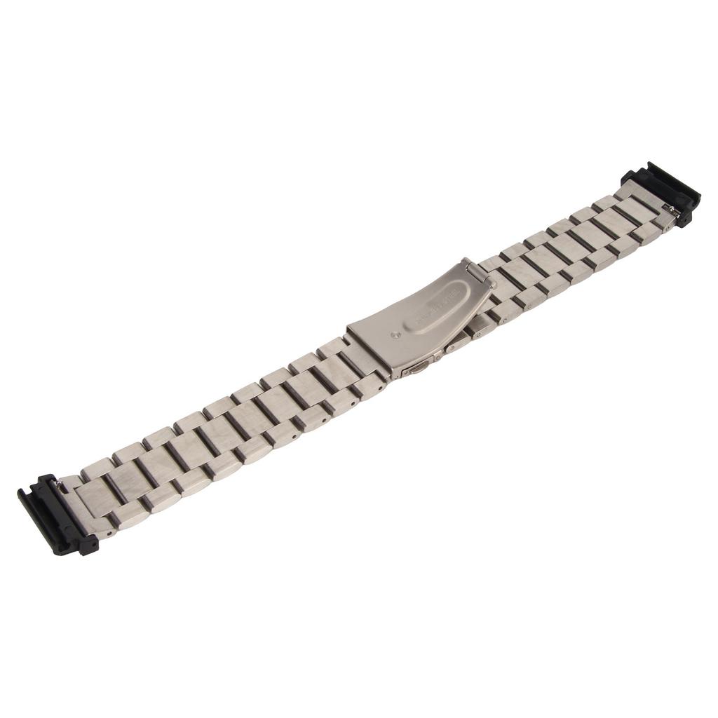 Watch Band Replacement Stainless Steel Dual Buckle 24mm for Garmin Fenix 7S 6S 5S Silver