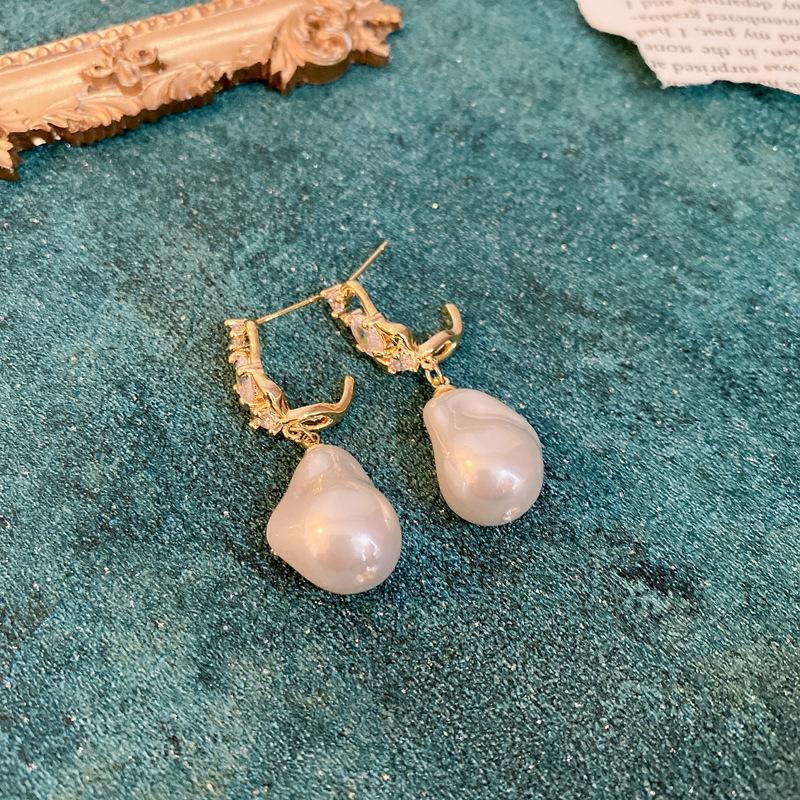Drop Earrings Set Big Circle Piercings Earrings Jewelry for Women Imitation Pearl Hoop Cute Ear Buckle