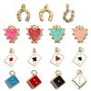Pack of 3 Heart/Horseshoe/Dices Poker Card Pendants Accessories for Necklace and Earrings Copper Jewelry Components