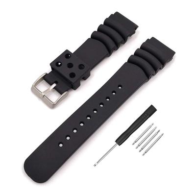 SEIKO Watch Replacement Band Installation Width 18mm 20mm 22mm 24mm Waterproof Rubber Belt for Diving Rubber Strap DAL0BP SKA293J2 SKA291J1 (20mm)