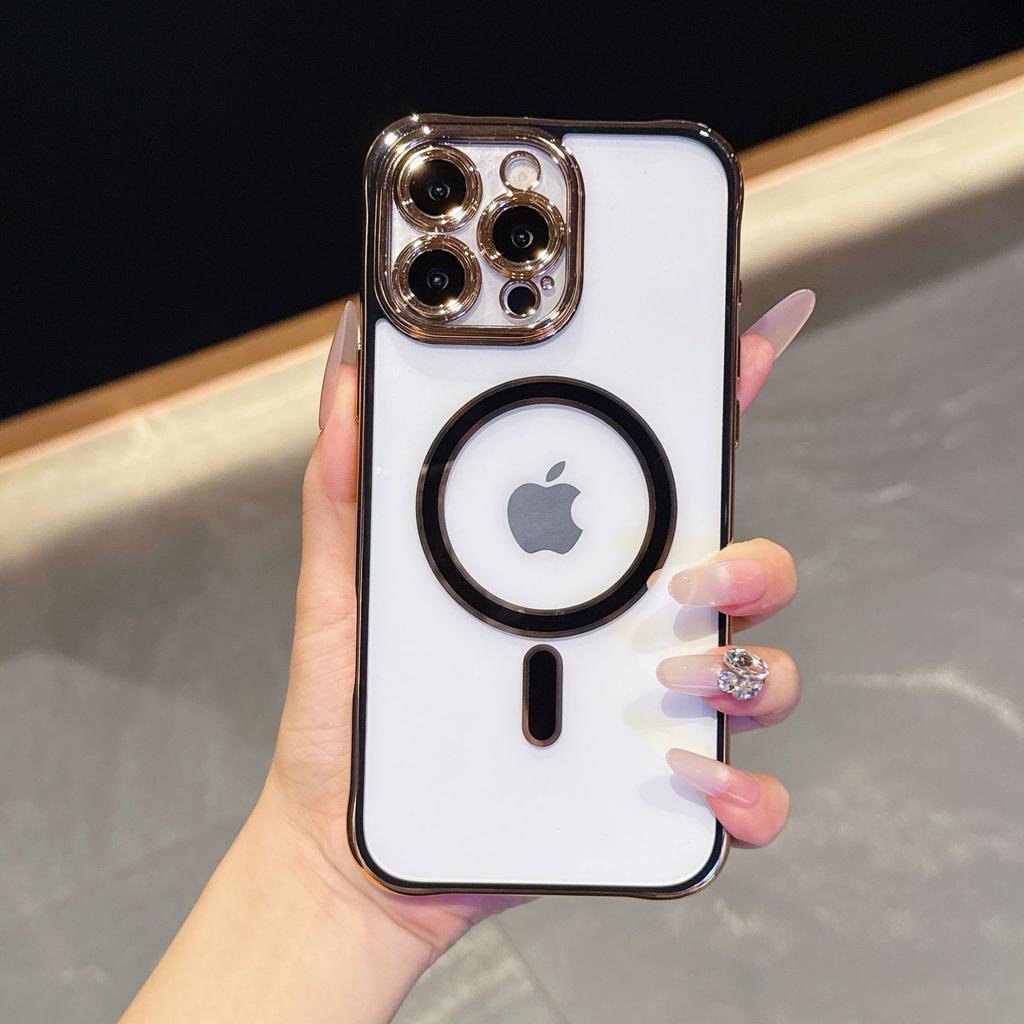 Magnetic Dual Color Electroplated Phone Case for Apple 16e Protective Case for IPhone 15Promax Shell 14p