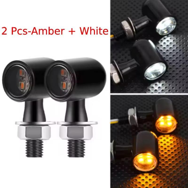 Motorcycle Turn Signals 12V 8mm LED Mini Turn Signal Light Indicators For Honda For Yamaha For Kawasaki Cafe Racer Flasher Lamp