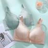 Lingerie Women's Thin Full-cup Large-sized Bra Without Underwire Strapless and Adjustable Bra Push Up Bra