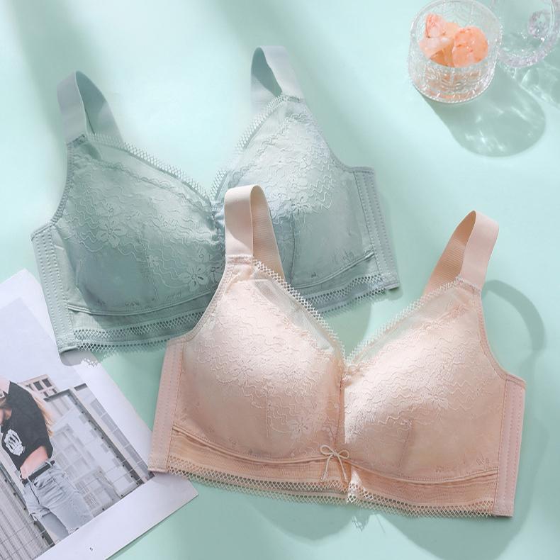 Lingerie Women's Thin Full-cup Large-sized Bra Without Underwire Strapless and Adjustable Bra Push Up Bra
