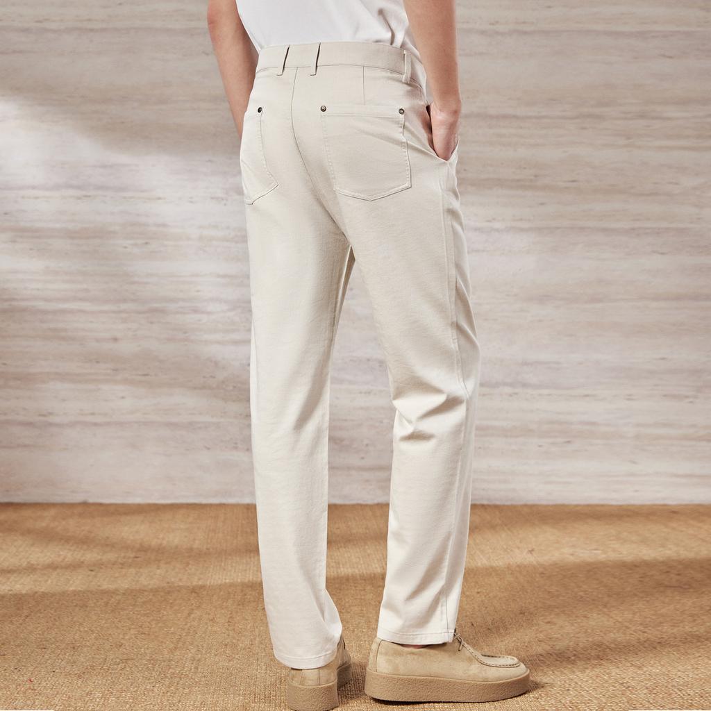 Long Staple Cotton Series: Washable, Dry, Breathable, Spring and Summer Thin Casual Pants for Men, Elastic Casual Pants for Men