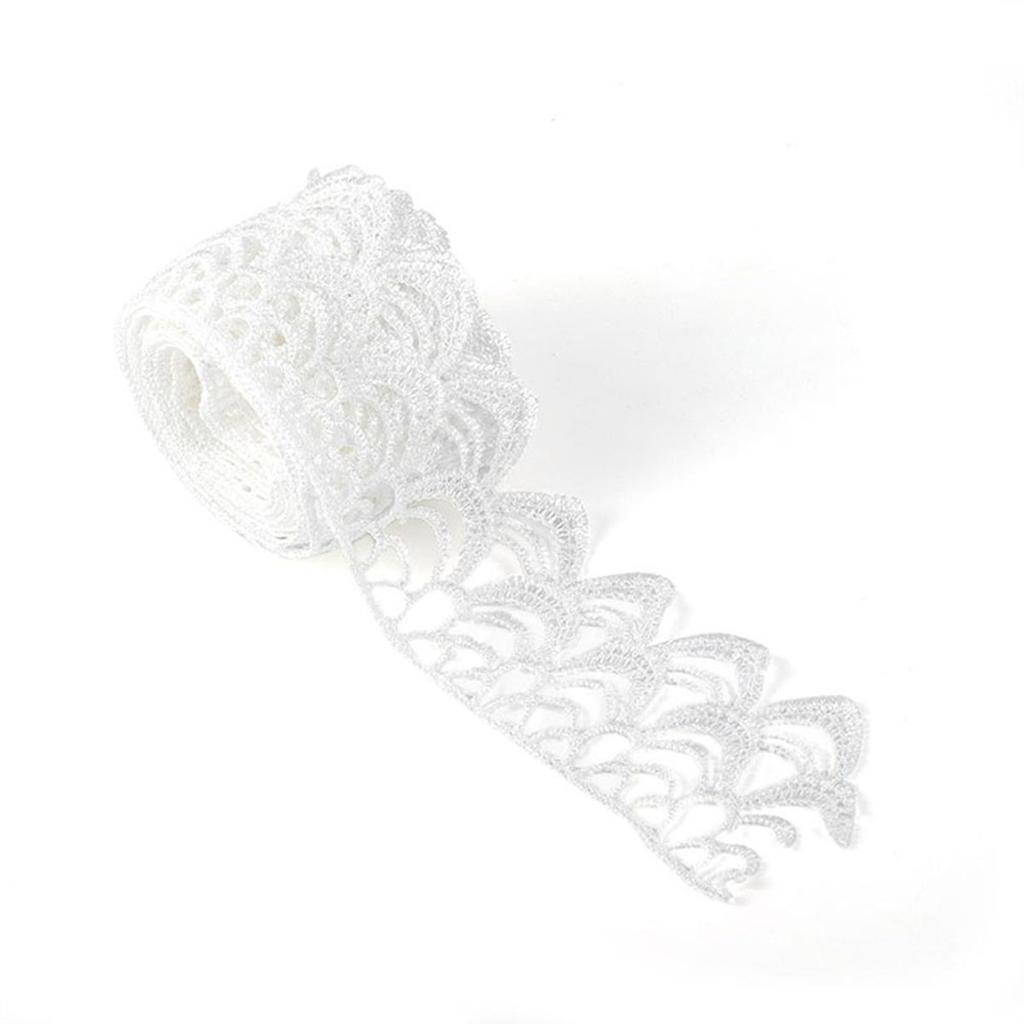 3 Yards White Hollow Lace Ribbon for Clothes Dress Sofa Decor DIY Sewing Craft
