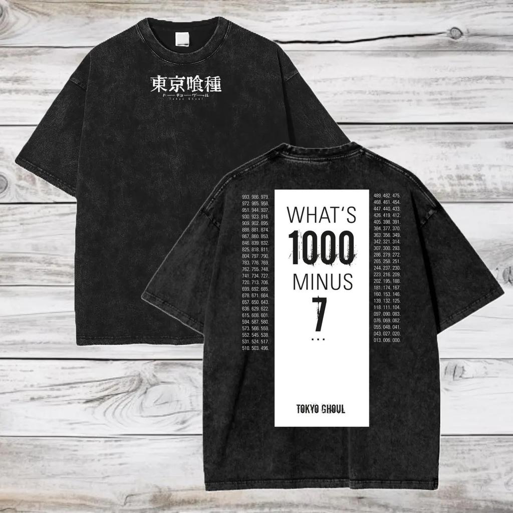 Manga Tokyo Ghost Printed Tshirt Summer Cotton Short Sleeve Tees Ken Kaneki Washed Oversized T Shirt Mens Womens Clothing